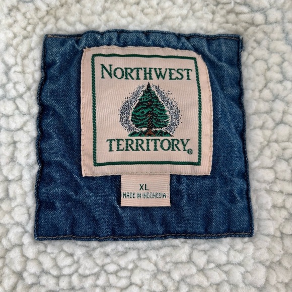 Vtg Northwest Territory Sherpa Lined Denim Trucker Shirt Jacket Shacket Mens XL - Picture 4 of 15